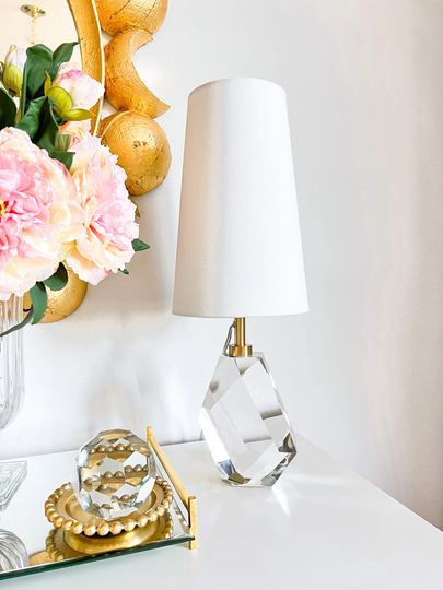 Crystal Base Lamp, Table Gold Lamp