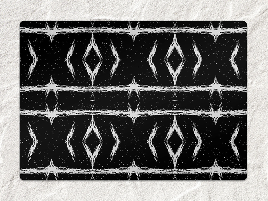 Black Abstract Chair Mat, Protective White Splat Geometric Vinyl Floor Office Room Rug, Gift Idea