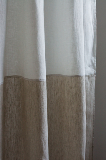 Linen Curtain in Double Colors, Living Room Curtains, White Panel, Custom Curtain, Rod Pocket Window