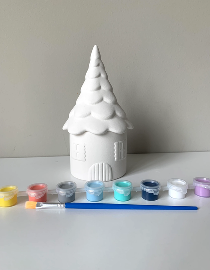 Fairy House Box, At Home Pottery Painting Kit, Virtual Event Craft, Paint & Sip, Birthday Party Ready To Ceramics