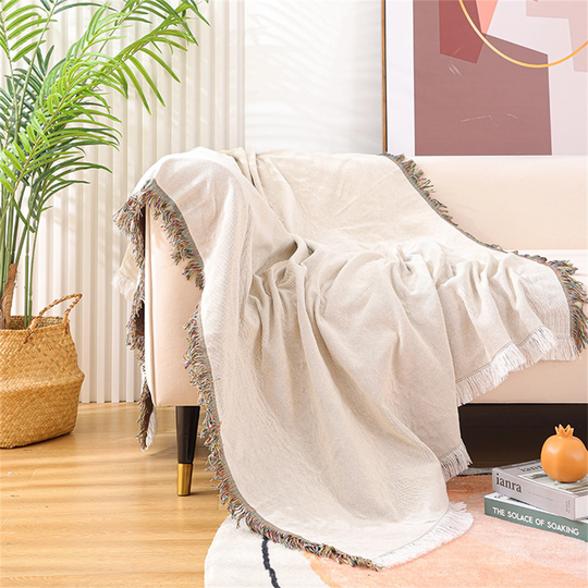 Plain White Sofa Cover Chair Blanket Throw Loveseat Slipcovers Couch Table Cloth Multi-Function
