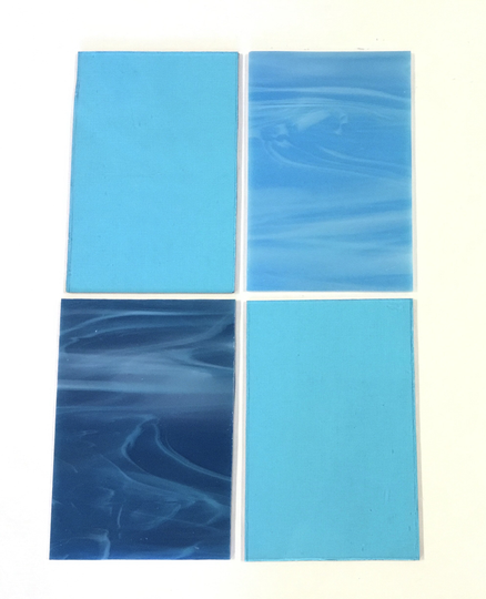 Great Price-Teal Ocean Set Of 4 Colors 4" X 6" Stained Glass Sheet G07