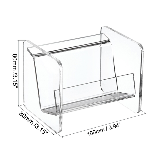100x80x80mm Business Card Holder Acrylic 1 Slot Desktop Card Display - Clear