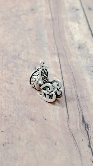 Rocking Chair Pendant | 1 Piece - Silver Rocking Charm, Nursery Grandmother New Mom Charm Gift
