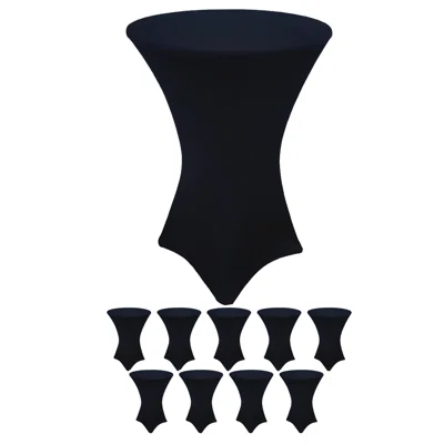 Bulk 10 Pack Case 30 Round X 42 Height Highboy Stretch Spandex Table Covers White