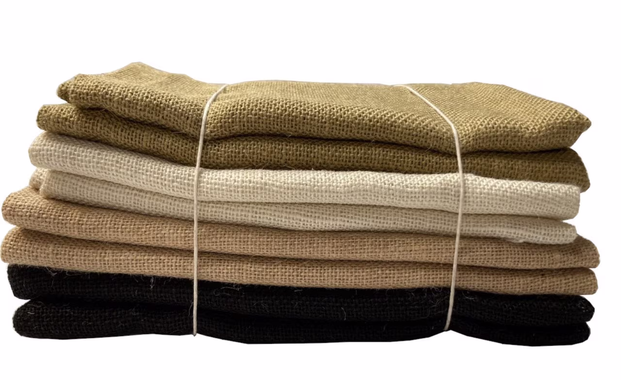 Colored Burlap 4 Pack | Black, Natural, White, Idaho Potato - 2 Yards Per Color