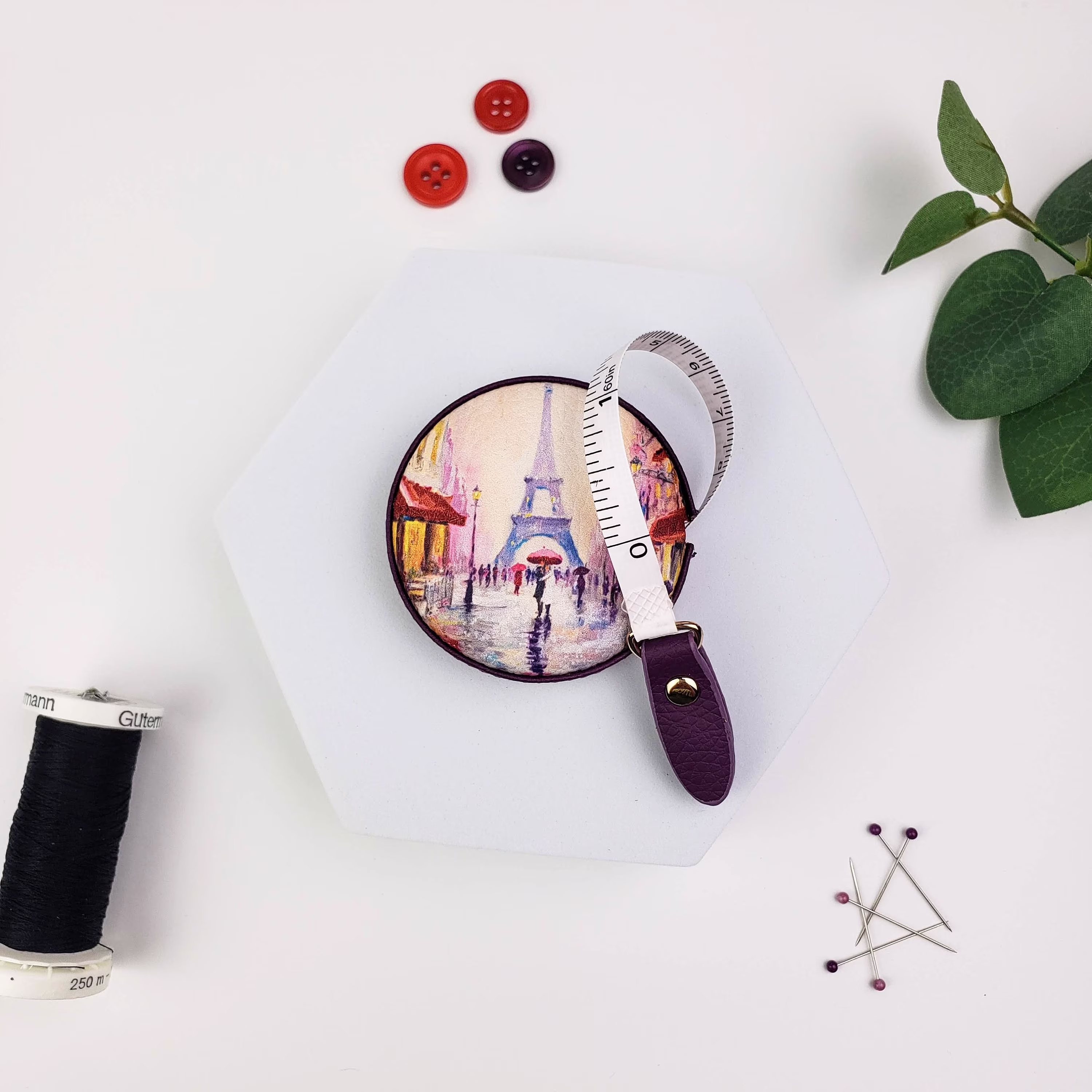 Paris Eiffel Tower Retractable Tape Measure, 60 Inch/150 Centimeter Flexible Measuring Tape, Travel Easy Retract Pocket Measure