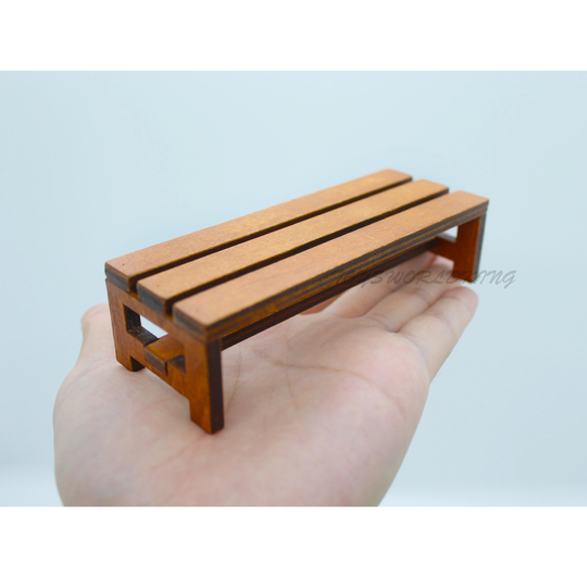 1/12 Scale Mini Bench Wooden Short Chair Model Toy For Dollhouse Diorama