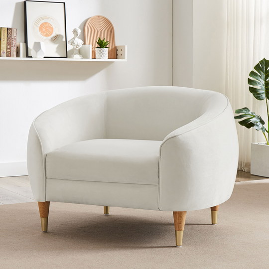 VANOMi 38.1'' Wide Scandinavian Minimalist Style Barrel Chair
