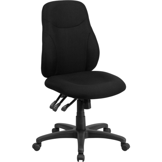 Offex OFX315010FF Mid-back Black Fabric Multifunctional ErgonomicChair - 24.75"W x 23"D x 39" - 44.50"H