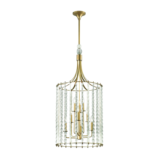 Hudson Valley Whitestone 9-light Aged Brass Pendant