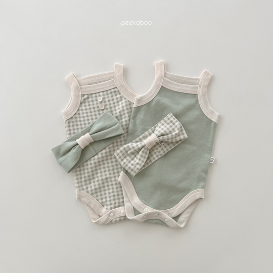 Pastel Color Baby Cotton Bodysuit With Bow Headband |Baby Sleeveless Bodysuit |Colorful Spaghetti Strap Summer |Warm Weather