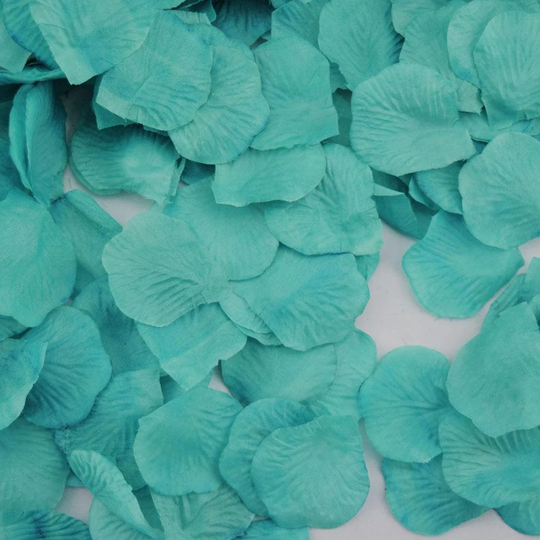Teal Green Silk Rose Petals Confetti For Weddings in Bulk