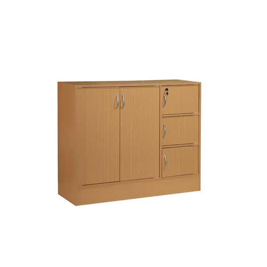 46.5" Beech Brown Multipurpose Bookcase with Doors