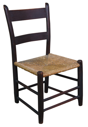 Antique Shaker Oak Ladderback Country Farmhouse Rush Seat Dining Chair Childs
