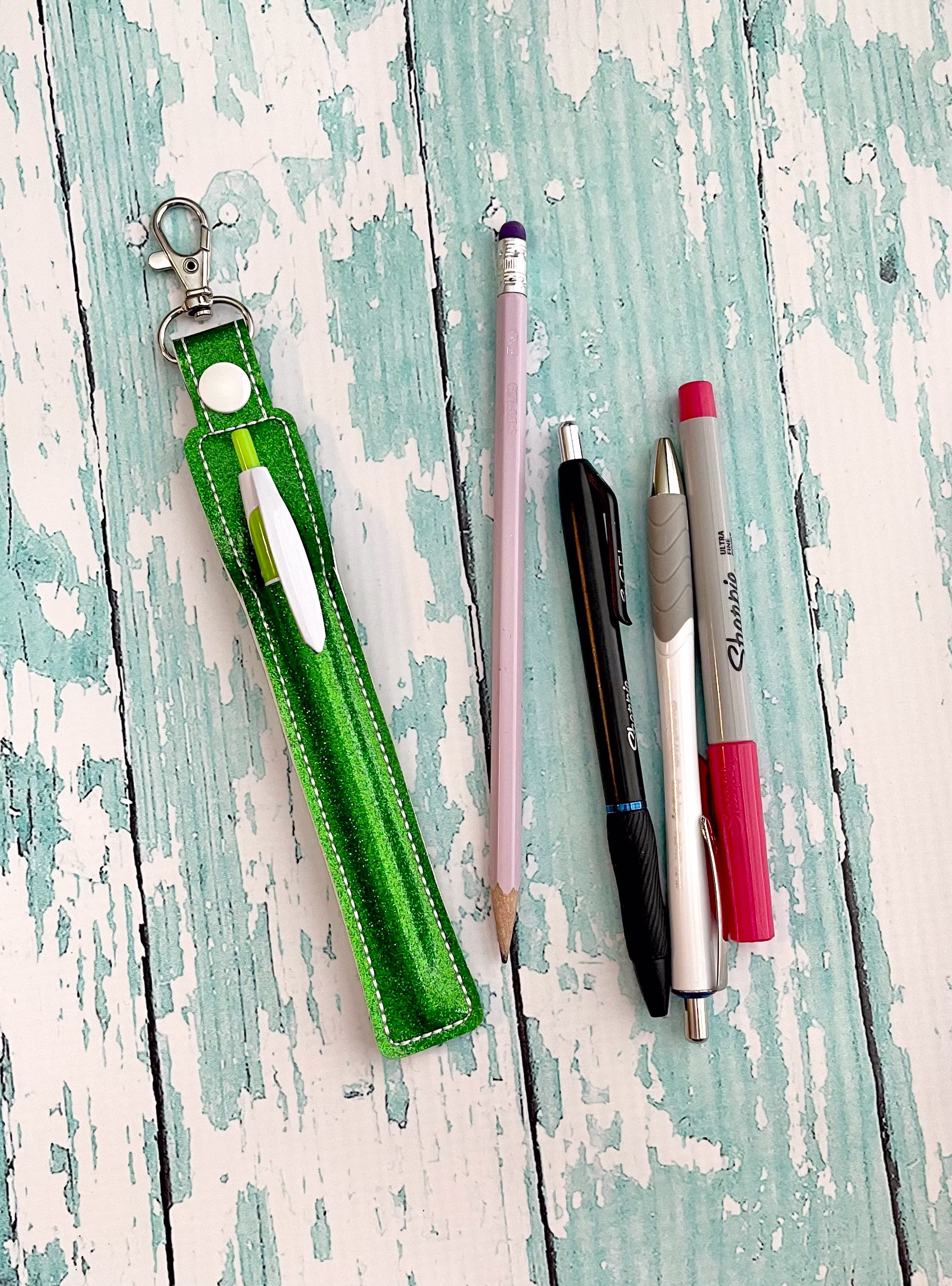 Pen Or Pencil Holder Keychain, For Lanyard, Holder, Stylus - You Choose From 70 Colors