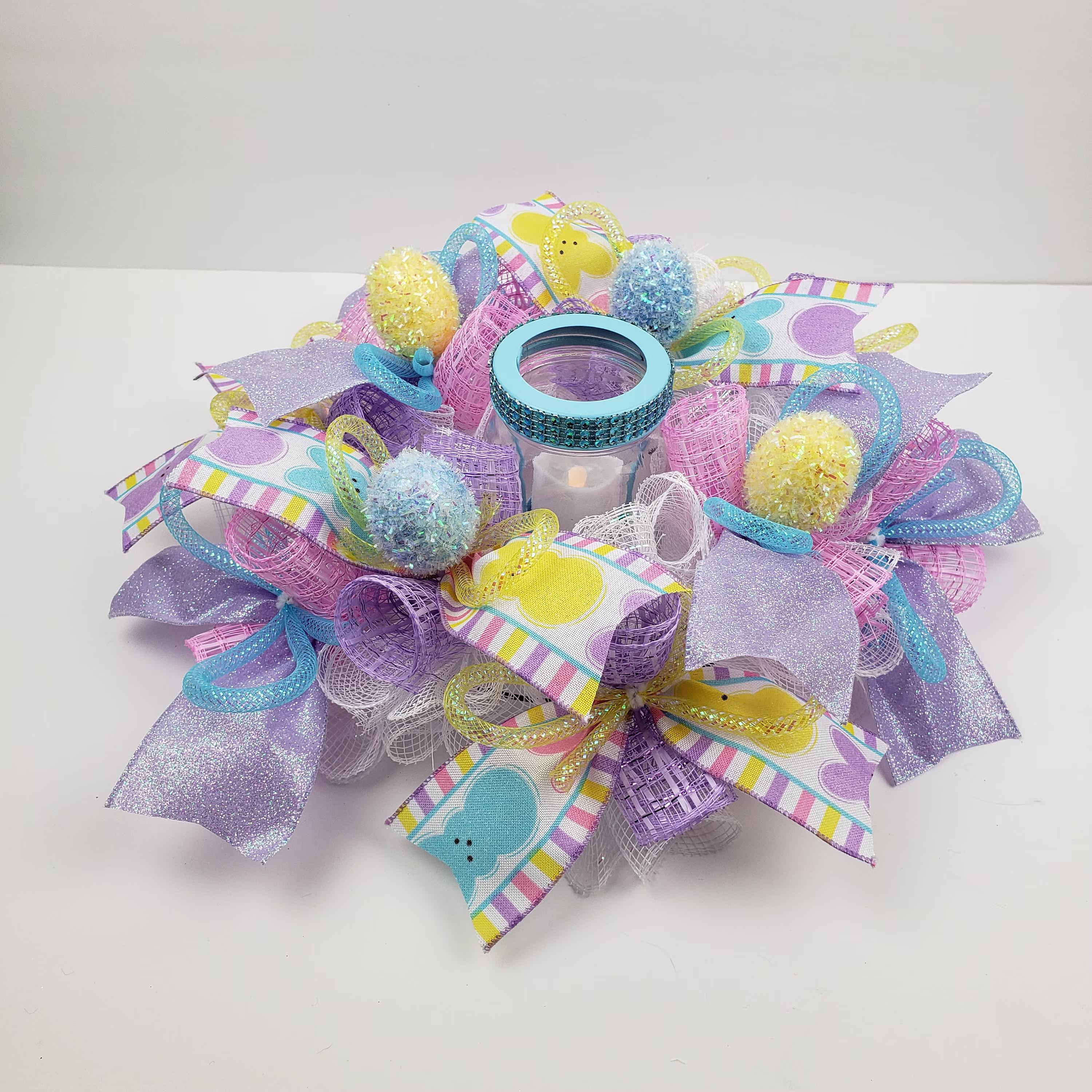 Easter Centerpiece, Table Decor, Spring Centerpiece, Bunny Candle, Candle Ring, Decor