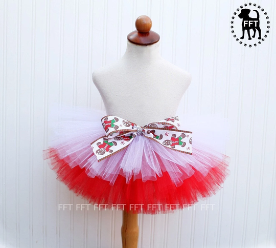 Dog Christmas Tutu, Gingerbread Man, Holiday Dog Outfit