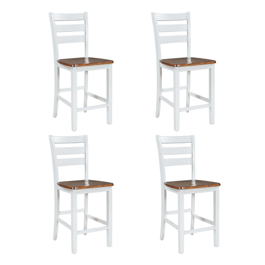 Farmhouse Wood Counter Height Dining Chair Set (Set of 4)