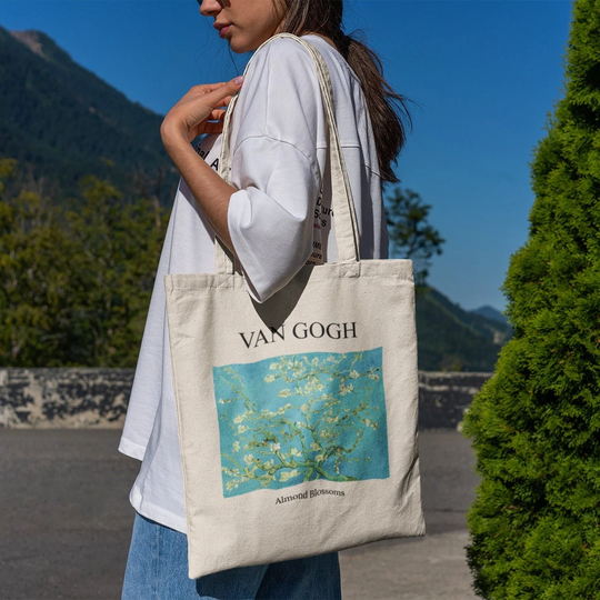 Van Gogh Almond Blossoms Tote Bag-Aesthetic Tote Bag, Artsy Bag, Art Bag, Aesthetic Tote, Van Gogh Bag, Van Bag