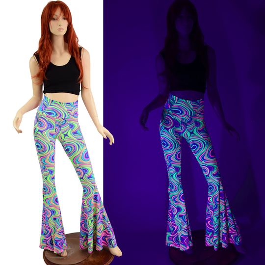 Uv Glow Worm High Waist Solar Flares 157848