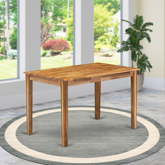 Wooden Dining Table - a Rectangular Table Top Surface with 4 Table Legs (Finish Options Available)