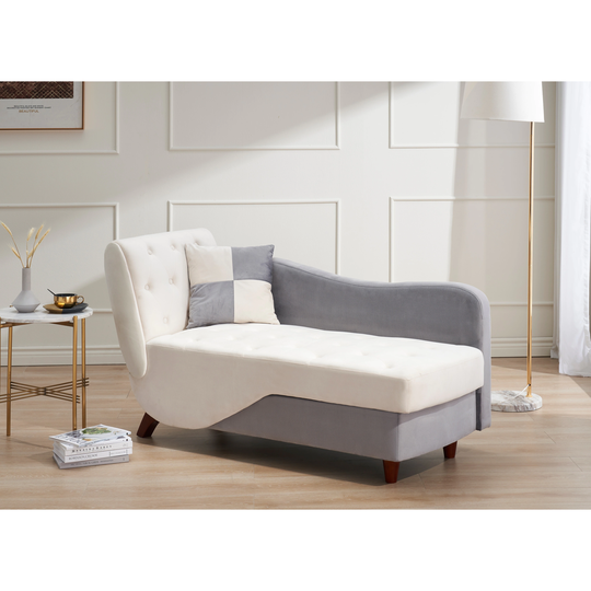 Velvet Single Sofa Adjustable Backrest Sofa Bed with Storage Cushions