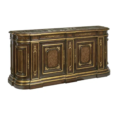 Grand 93'' Mahogany Wood Sideboard