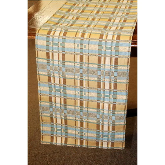 Corona Decor Italian Plaid Woven 70-inch Table Runner