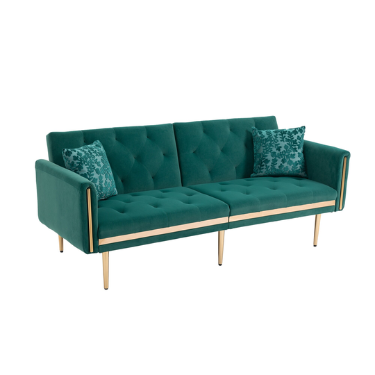 Modern Loveseat Sofa Velvet Living Room Sofa Convertible Futon Sofa & Sofa Bed Comfort Upholstered Accent Sofa