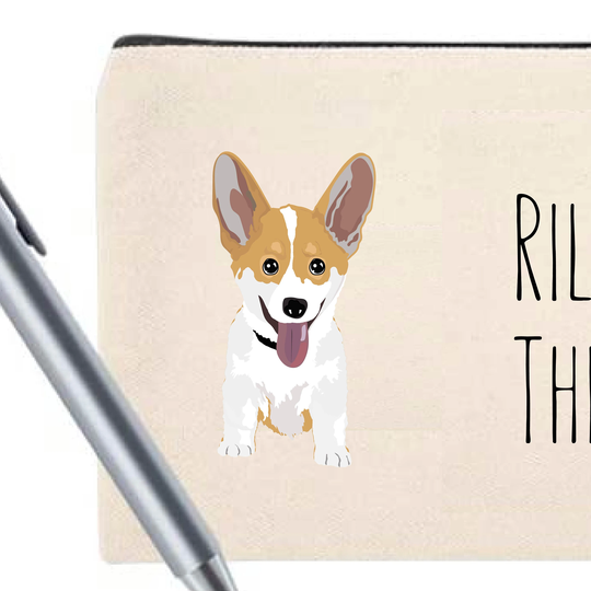 Corgi Welsh Cosmetic Bag | Travel Pencil Pouch Mask