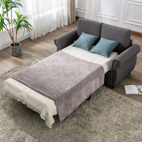 Pull out Sofa Bed Removable Cushions Loveseat Sleeper with Twin Size Memory Mattress