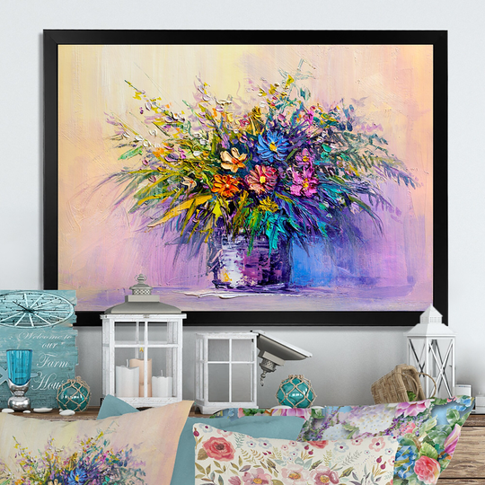 Designart 'Still Life Color Full Summer Bouquet III' Traditional Framed Art Print