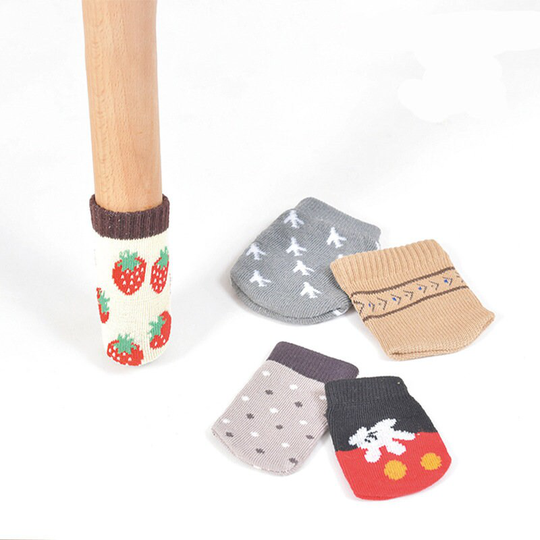 Chair Legs Socks Strawberry Cotton Feet Pads No Slip For Table Elastic Floor Slip Leg Covers Furniture Caps, Knitted Wool