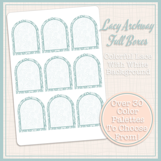 Colorful Lace | Archway Full Box Stickers Lacy Frame 9 Total