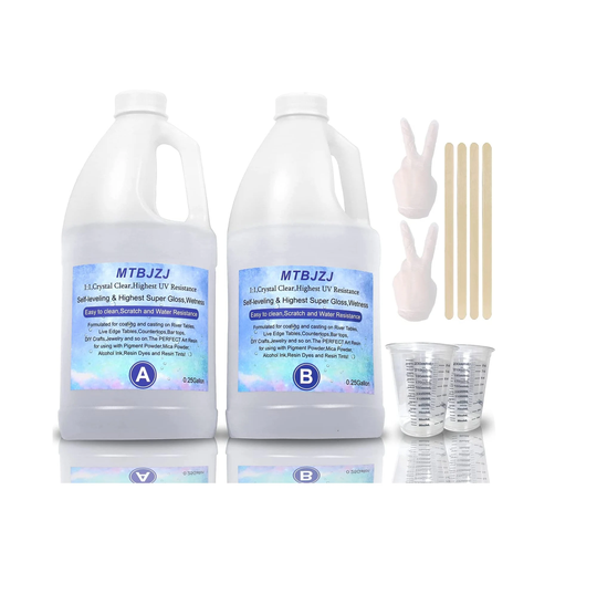Mtbjzj Crystal Clear Liquid Glass Epoxy Resin | Scratch Resistant, Uv Resistant Kit For Molds 0.5Gallon