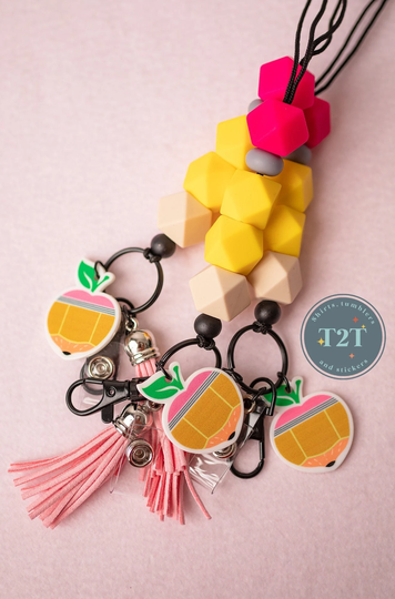 Pencil Lanyard| Teacher Lanyard Necklace| Keychain| Colorful