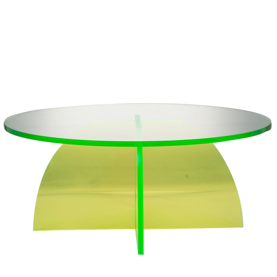 A&B Home Callie Clear and Green Coffee Table