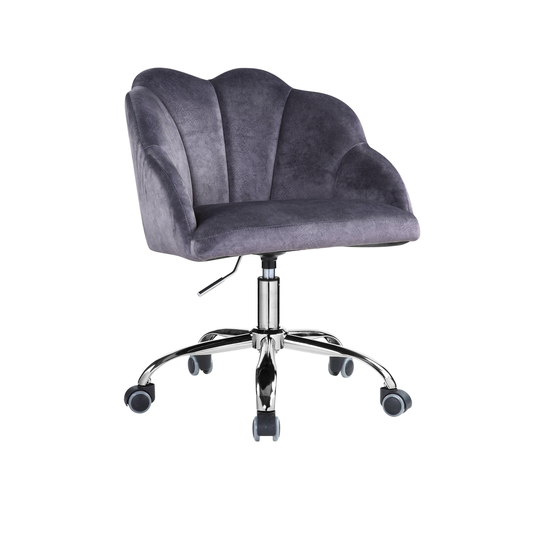 ACME Rowse Office Chair in Dark Gray Velvet & Chrome Finish