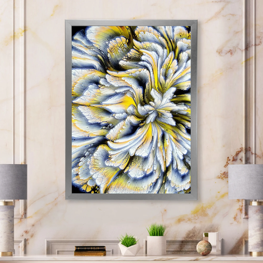 Designart 'Colorful Mixed Abstract Fluid IX' Abstract Framed Wall Art