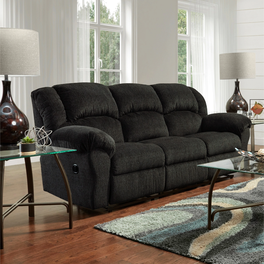 Roundhill Furniture Dual Reclining Microfiber Reclining Sofa, Allure Grey