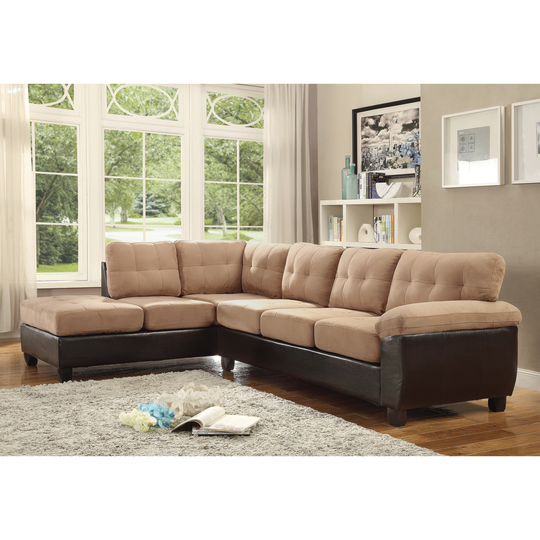 Gallant Faux Leather and Microsuede Sectional Sofa