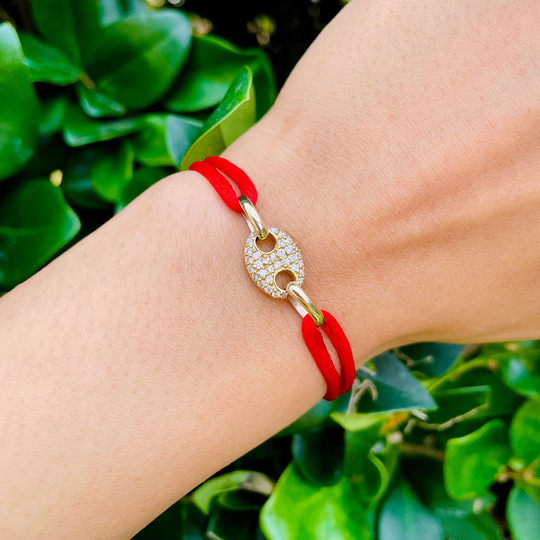 Diamond Puff Bracelet, 14K Gold, Mariner Link, Link Gift, Wedding Present, Gifts For Her, Valentine's Gift