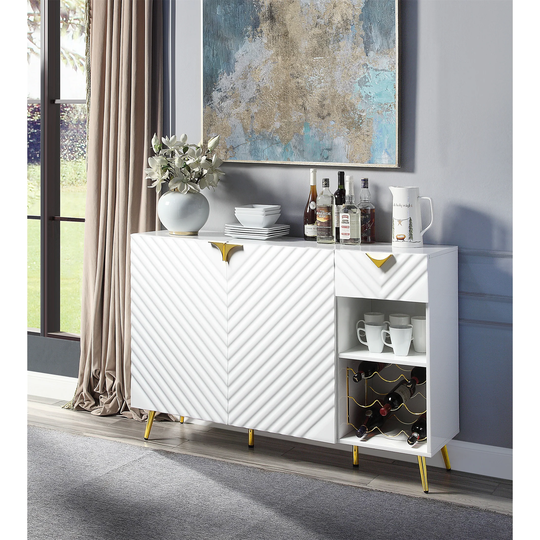 Cabinet Chest with Door Storage Space White High Gloss Finish