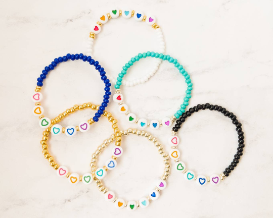 Rainbow Heart Bracelet | Kids Party Favor Bracelets Valentine's Day