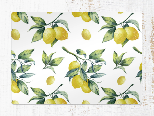 Lemon Tree Chair Mat, Yellow Splat Green Vinyl Floor Fruits Protective Office Decor, Flooring, Housewarming Gift