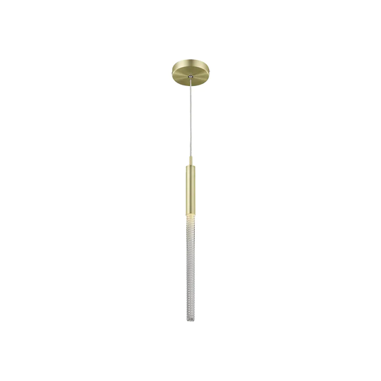 Avenue Lighting Main St. Collection Brushed brass aluminum and rock-studded glass pendant - 5