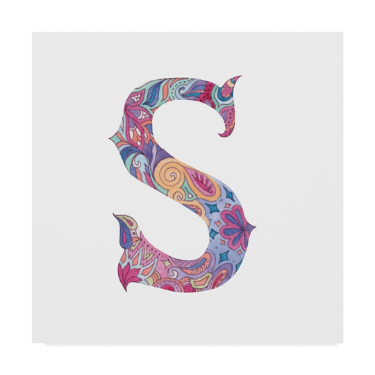 Green Girl Canvas 'S' Canvas Art - Multi-color