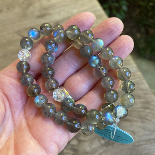 Limited Edition Labradorite & Angel Aura Grounding Bracelet Ws9112
