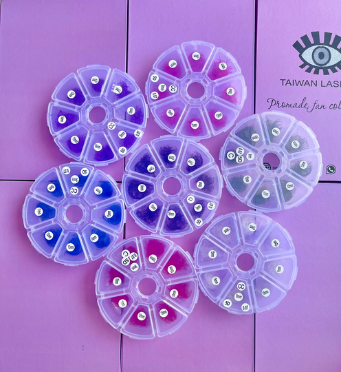 Color Premade Fans, Lash Extensions 5D Mix Lengths, Colored